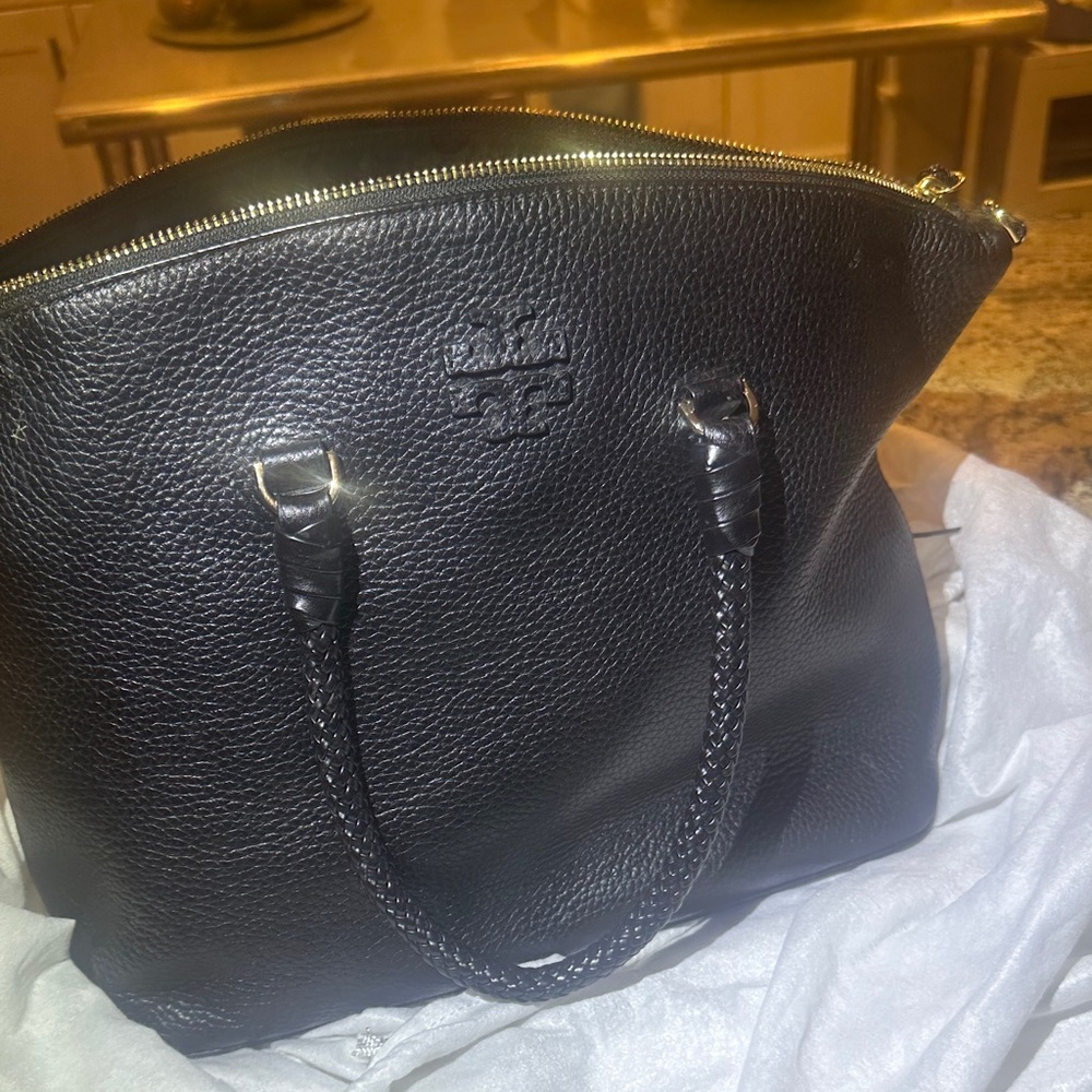 Tory Burch Black Textured Tote